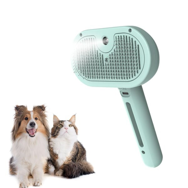 2-in-1 Pet Grooming and Massage Brush with Spray Mode