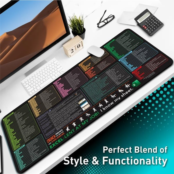 Excel Shortcut Desk Mat for Productivity