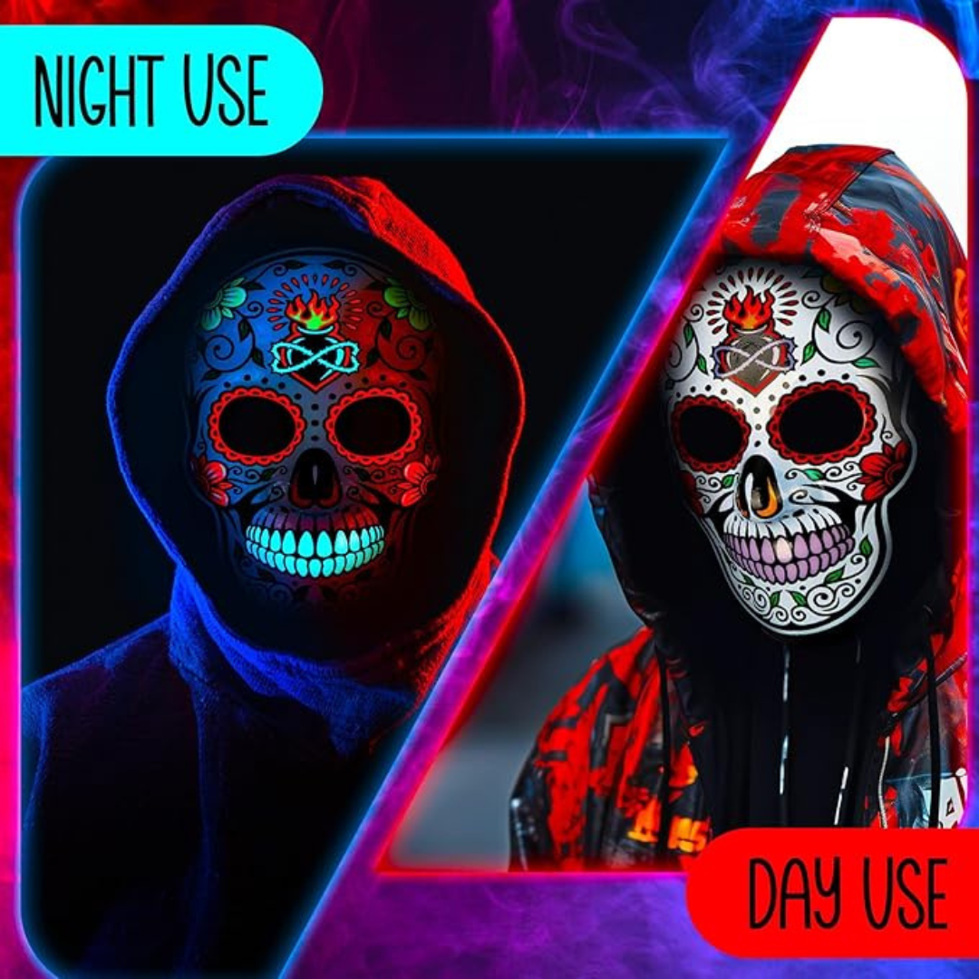 3 Pcs Light up Day of the Dead Mask