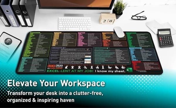 Excel Shortcut Desk Mat for Productivity