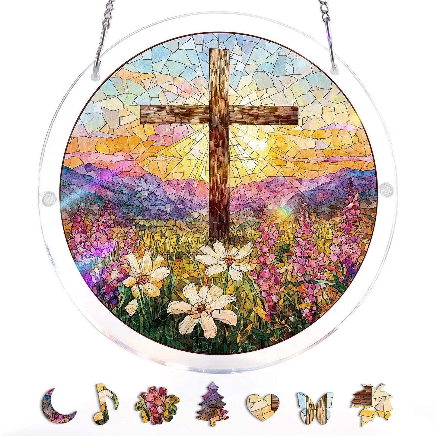 Garden of Holy Light Light Puzzle Suncatcher