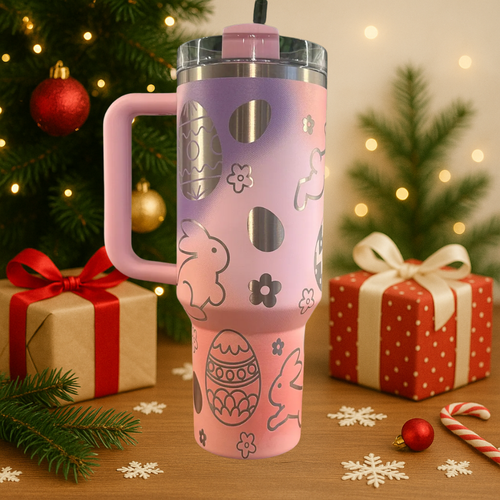 40oz Pink Bunny Easter Egg Tumbler