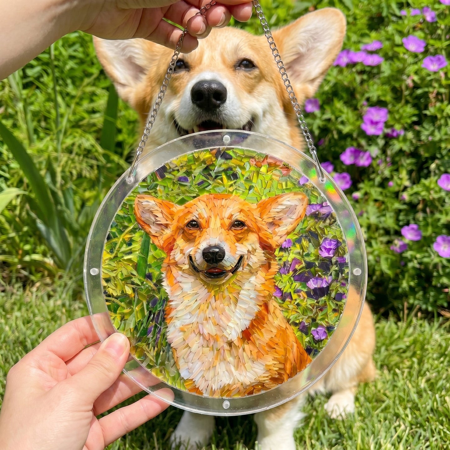 Personalized Pet Puzzle Suncatcher Happy Tails Edition