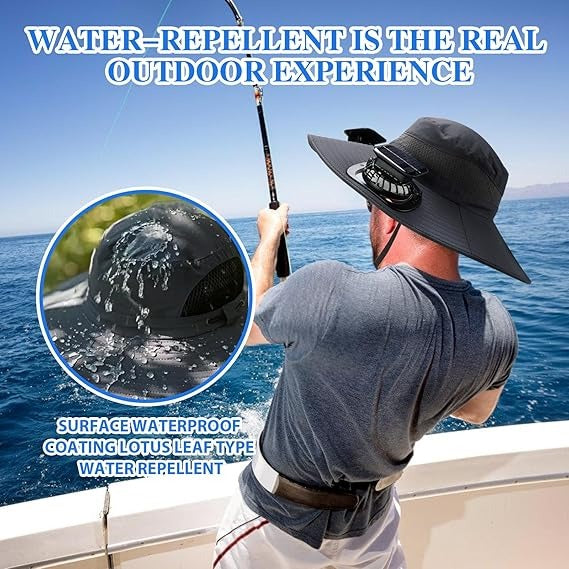 Beat the Heat 🔥 2025 New Ultralight Solar Fan Sun Hat – Breathable & Lightweight!