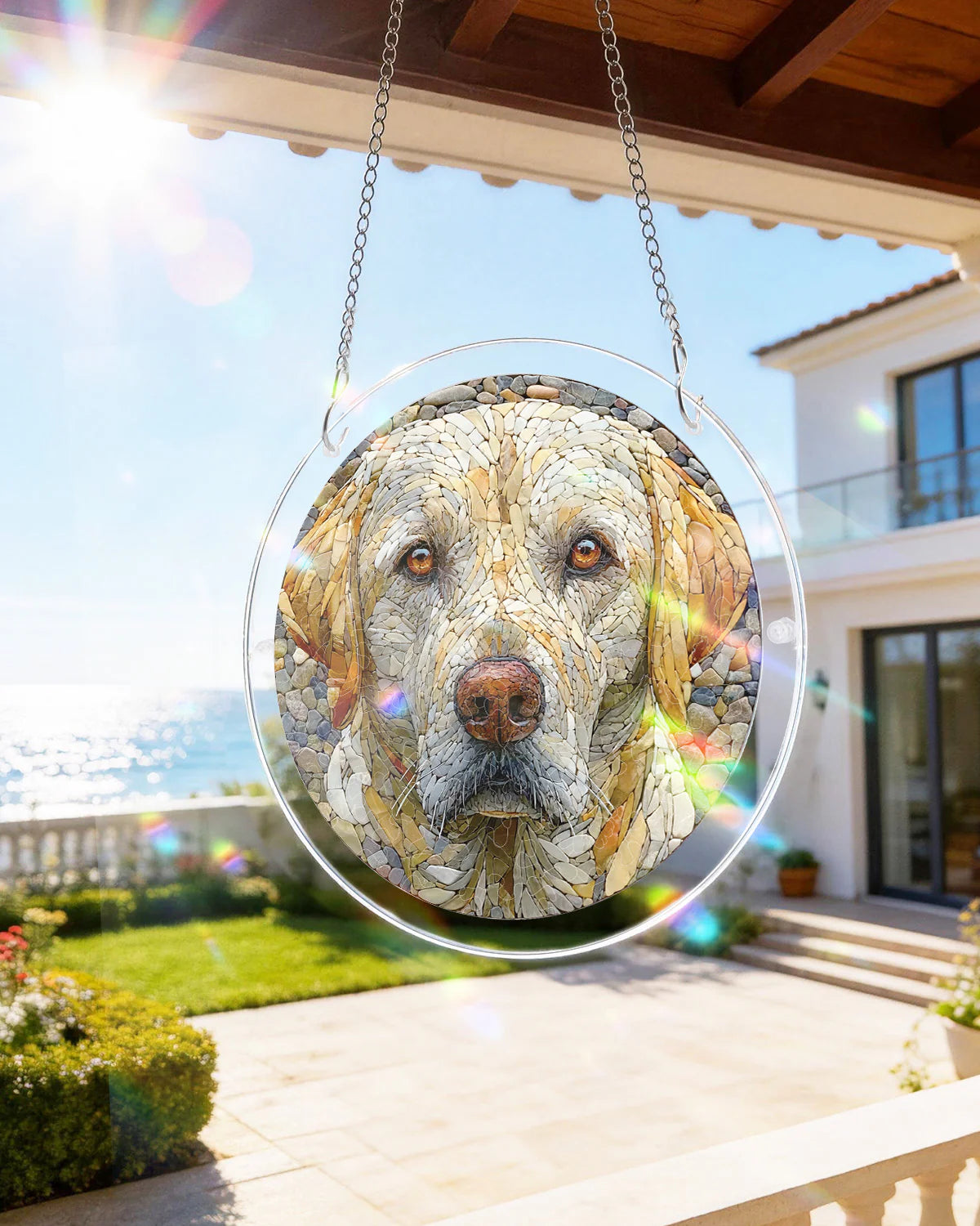 Stone Dog Light Puzzle Suncatcher