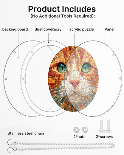 Stone Cat Light Puzzle Suncatcher