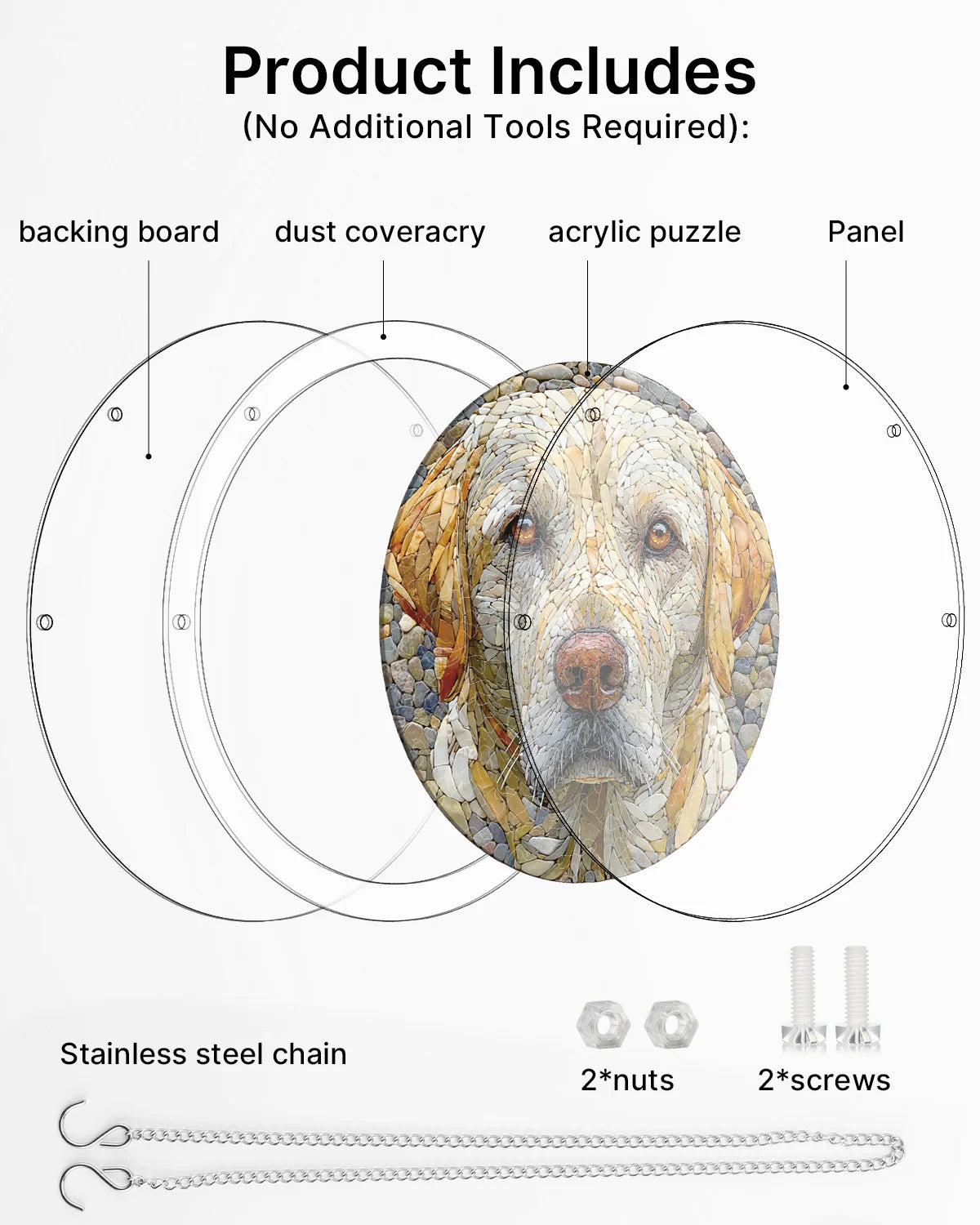 Stone Dog Light Puzzle Suncatcher