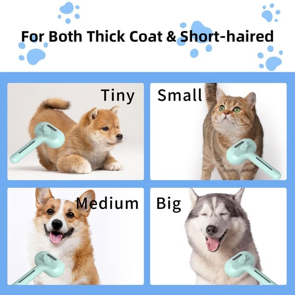2-in-1 Pet Grooming and Massage Brush with Spray Mode