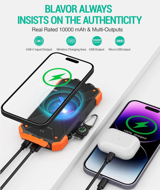 LAST DAY 50% OFF - 10000mAh Emergency Solar Power Bank