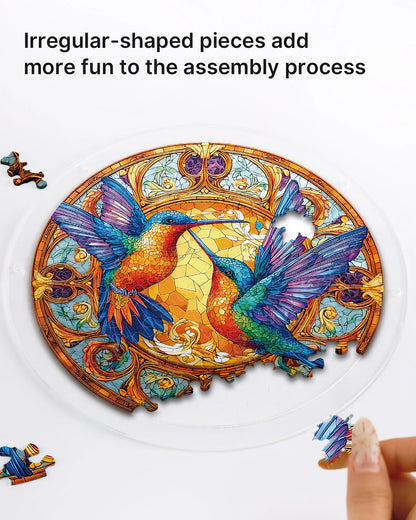 Twin Wings of Radiance Light Puzzle Suncatcher