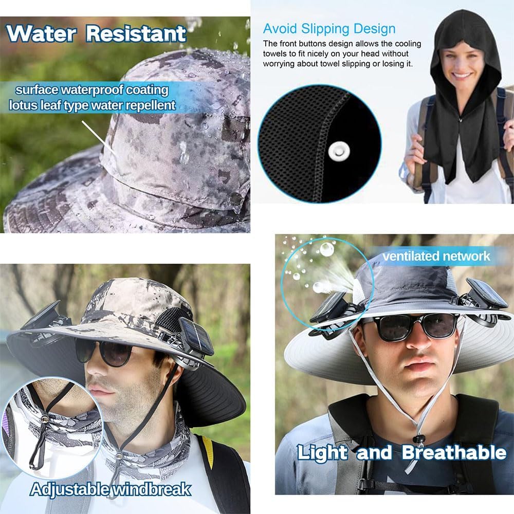 Beat the Heat 🔥 2025 New Ultralight Solar Fan Sun Hat – Breathable & Lightweight!