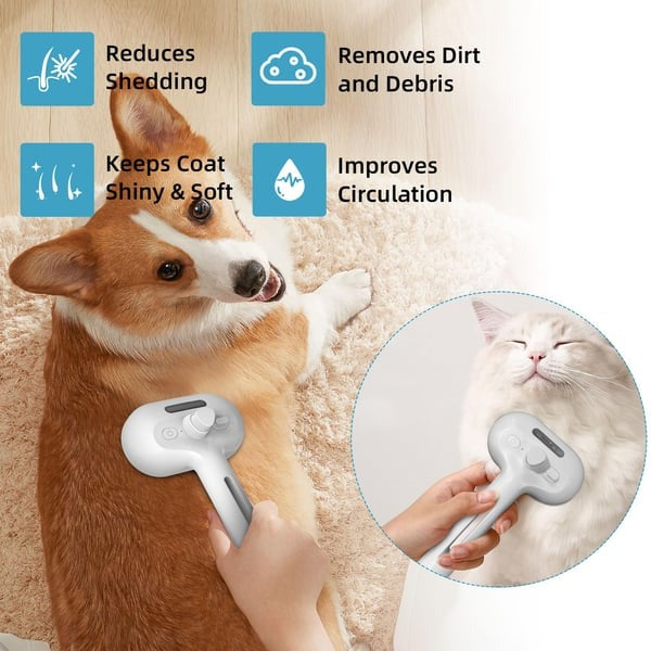 2-in-1 Pet Grooming and Massage Brush with Spray Mode