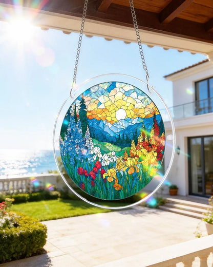 Dawn Blossom Sea Light Puzzle Suncatcher