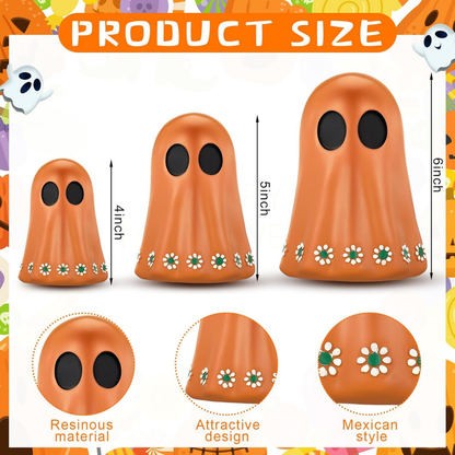 3 Pcs Dia De Los Muertos Ghost Figurines
