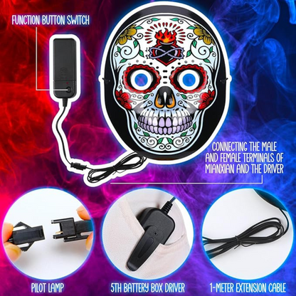 3 Pcs Light up Day of the Dead Mask