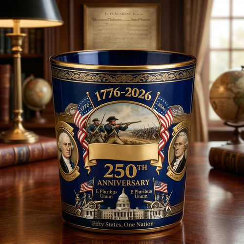 America Liberty Blue 250th Anniversary Glass