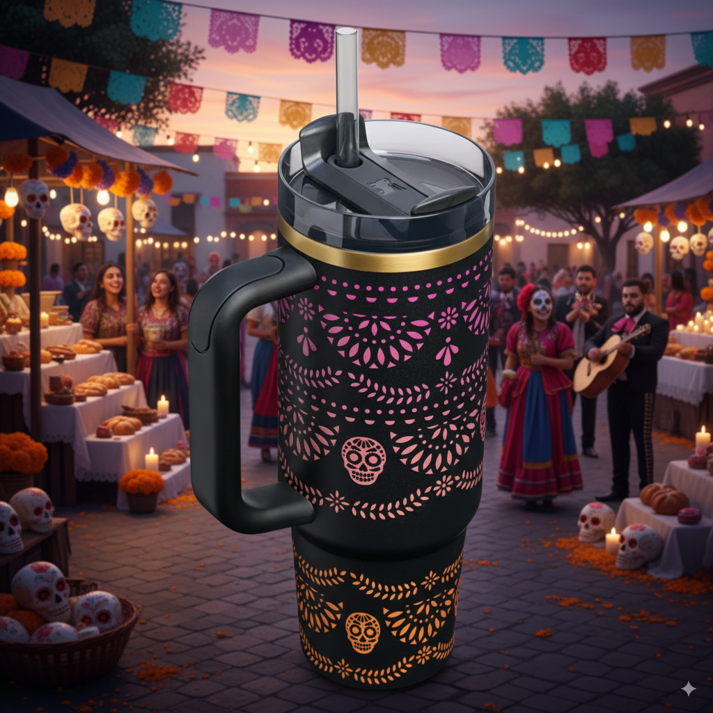 40oz Día de Muertos Celebration Tumbler