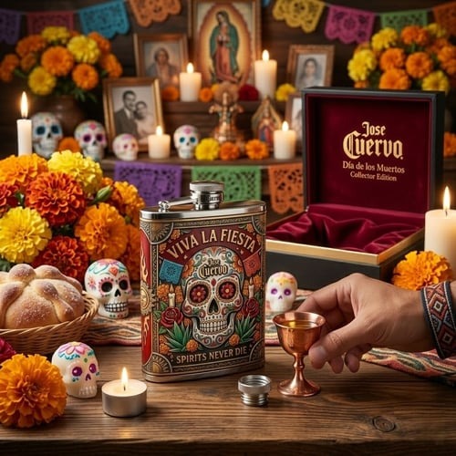 Day of the Dead Inspired Commemorative Flask
