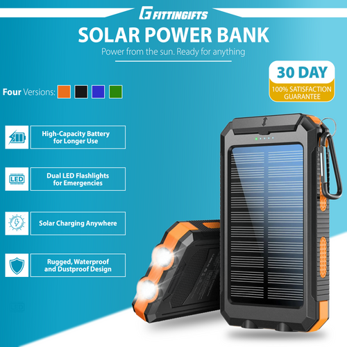 LAST DAY 50% OFF - 10000mAh Solar Charging Power Bank