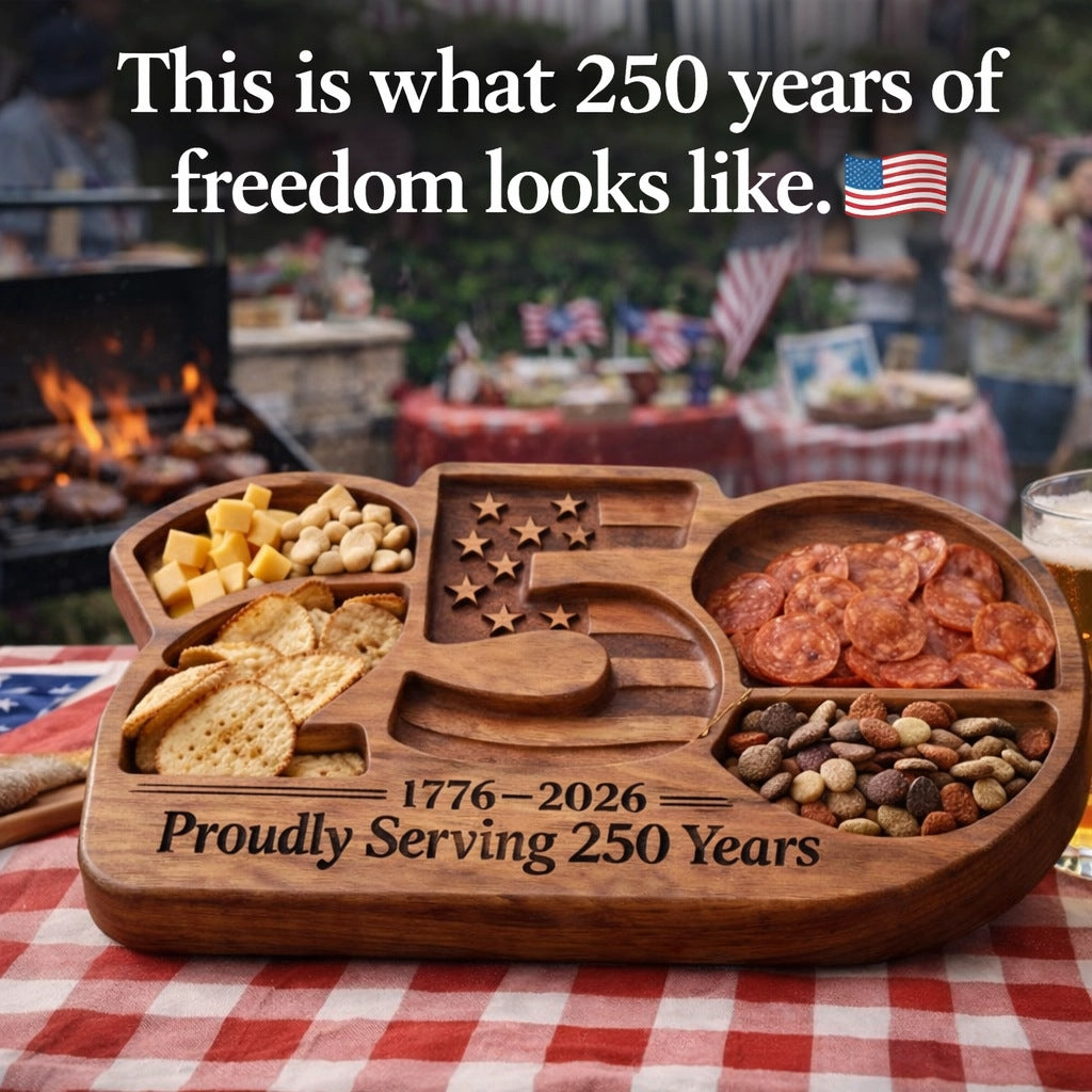 “Proudly Serving 250 Years” Wooden Charcuterie Board