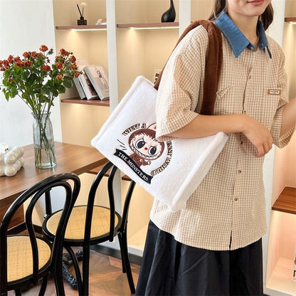 Lovely Fleece Labubu Monster Tote Bag - Christmas Gift for You