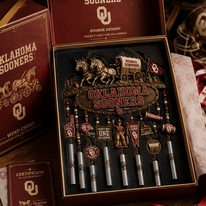 Oklahoma Sooners Inspired Decorative Wind Chime