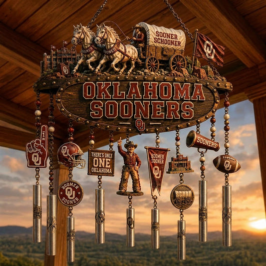 Oklahoma Sooners Inspired Decorative Wind Chime