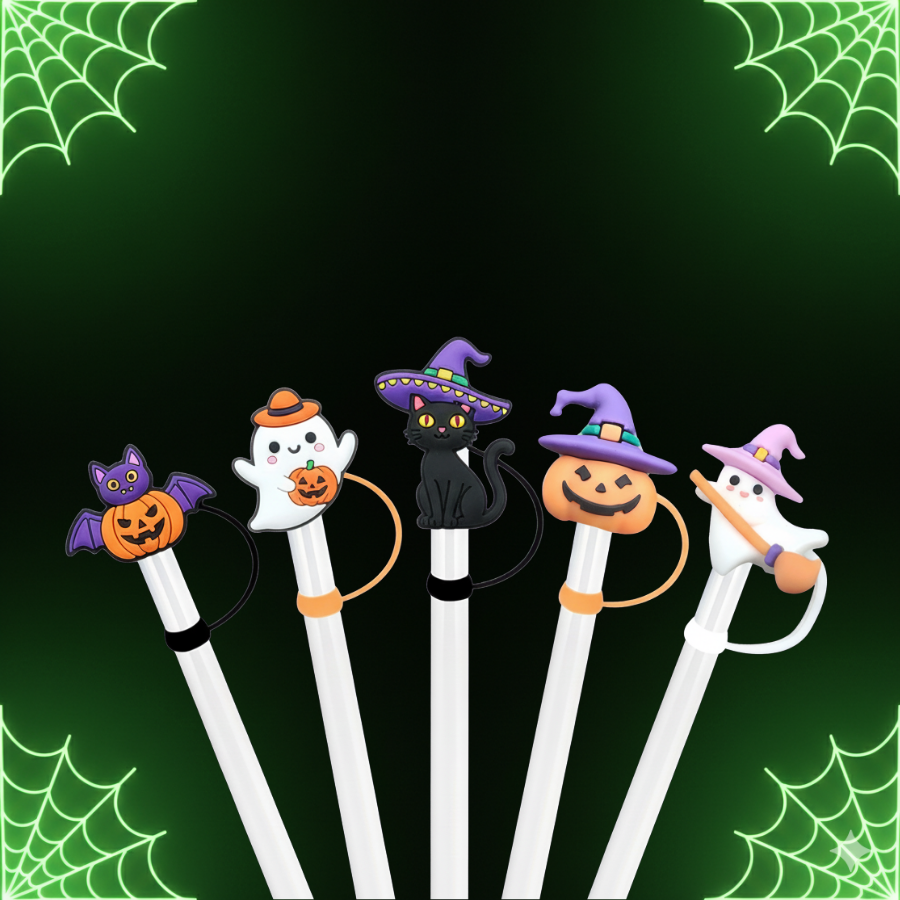 5PCs Halloween Straw Covers