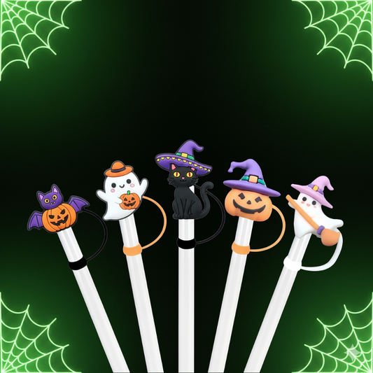 5PCs Halloween Straw Covers