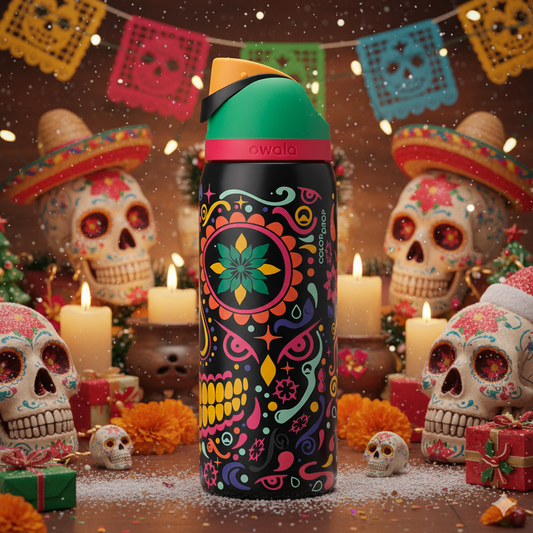 32oz Owala Día de los Muertos - Glow in the Dark FreeSip Bottle