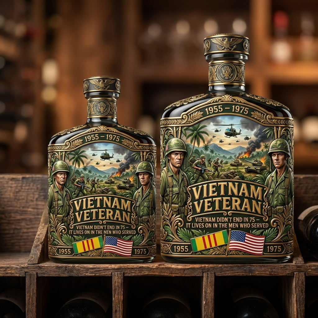 Vietnam Veteran 1955-1975 Tribute Edition Whiskey Bottle