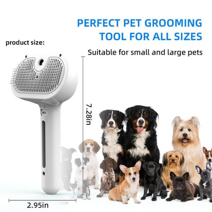 2-in-1 Pet Grooming and Massage Brush with Spray Mode