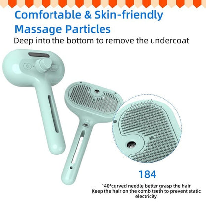 2-in-1 Pet Grooming and Massage Brush with Spray Mode
