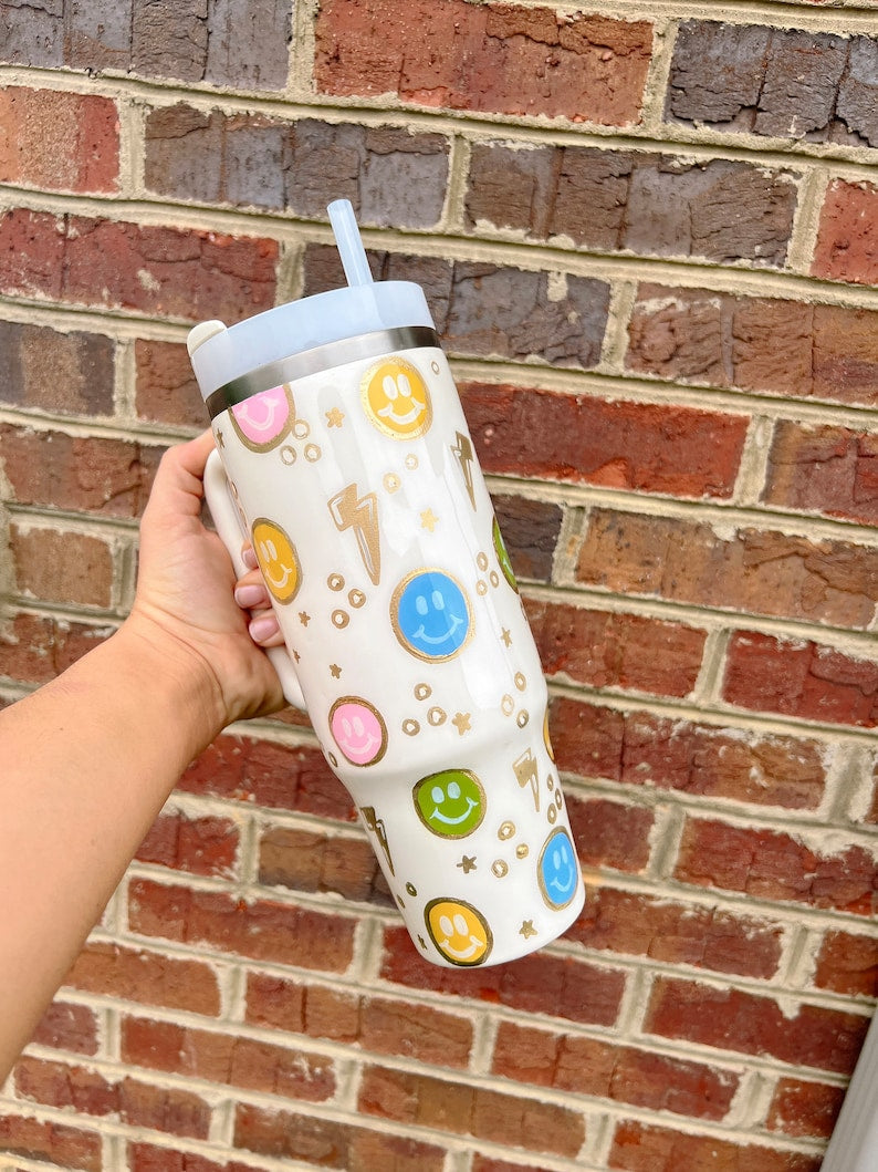 40 Oz Smiley Tumbler