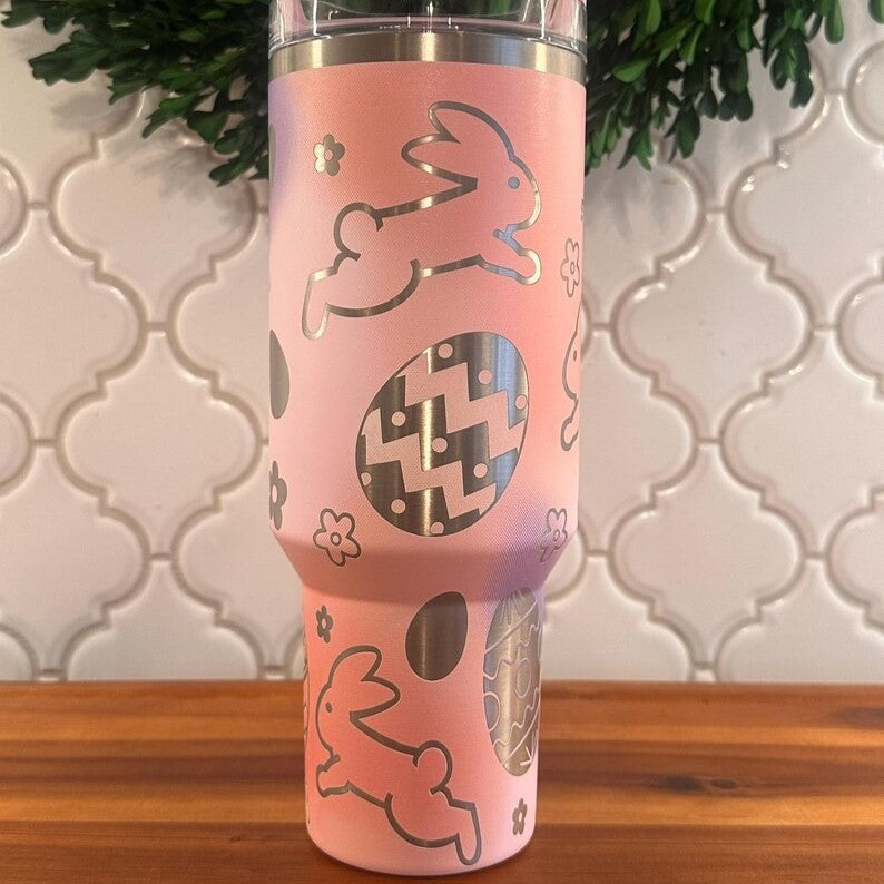 40oz Pink Bunny Easter Egg Tumbler
