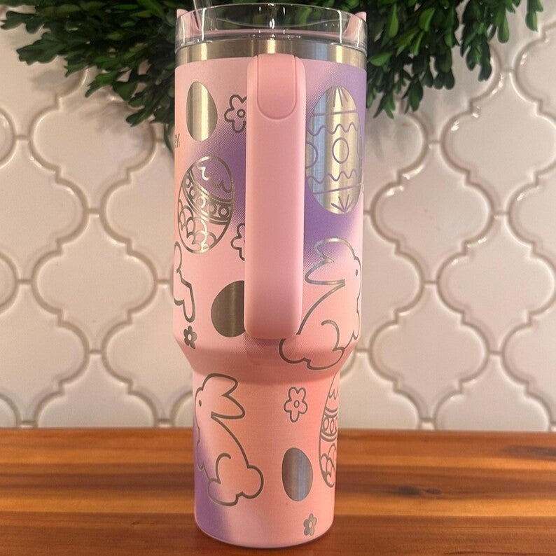 40oz Pink Bunny Easter Egg Tumbler