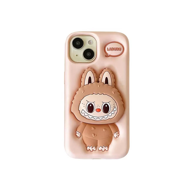 Flash Sale: Buy 2 Get 1 FREE - Cute Labubu Silicone Cover With Holder Case for Iphone