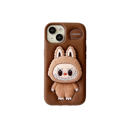 Flash Sale: Buy 2 Get 1 FREE - Cute Labubu Silicone Cover With Holder Case for Iphone