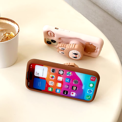 Flash Sale: Buy 2 Get 1 FREE - Cute Labubu Silicone Cover With Holder Case for Iphone