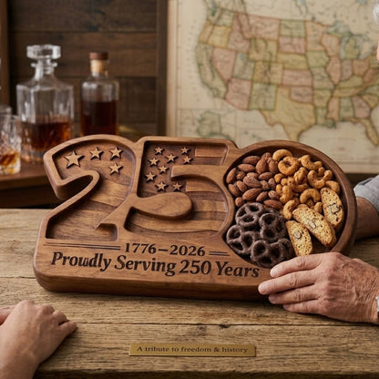 “Proudly Serving 250 Years” Wooden Charcuterie Board